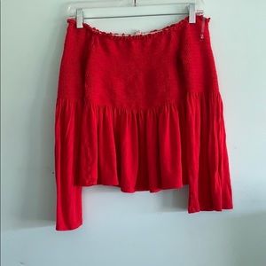 Cute red off the shoulder top